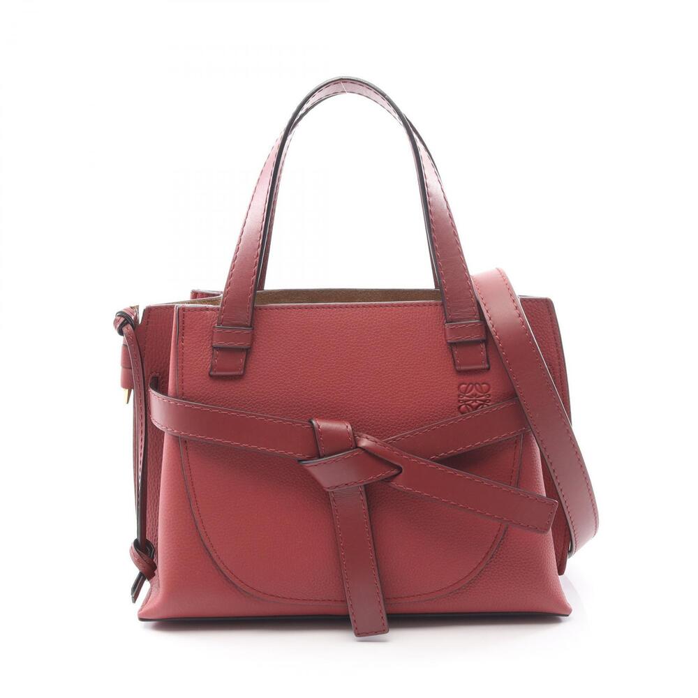 Loewe Gate Top Handle Handbag Leather Bordeaux Red